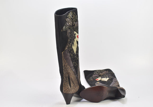 Damen Stiefel Stiefelette Boots US 7 Nr. 24-B 4493-Schuh-Gebraucht-secondhand