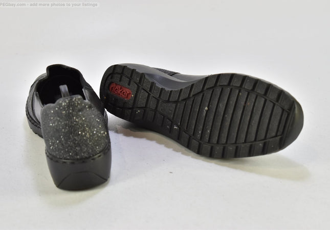 Rieker Damen Halbschuhe Slipper Ballerinas EUR 38 Nr. 25-U 1409 - Schuh-Gebraucht - Second-hand - gebrauchte Schuhe