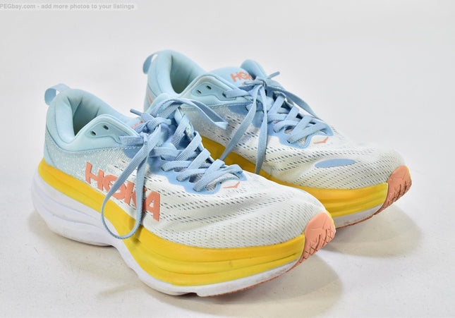 Hoka One Bondi 8 Herren Sportschuhe Sneaker EUR 41 1/3 Nr. 25-V 377-gebrauchte Schuhe-second hand-SchuhGebraucht