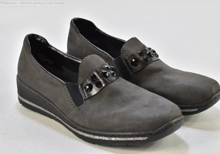 Rieker Damen Halbschuhe Slipper Ballerinas EUR 41 Nr. 25-T 715-gebrauchte schuhe-second hand-SchuhGebraucht