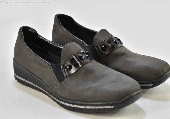 Rieker Damen Halbschuhe Slipper Ballerinas EUR 41 Nr. 25-T 715-gebrauchte schuhe-second hand-SchuhGebraucht
